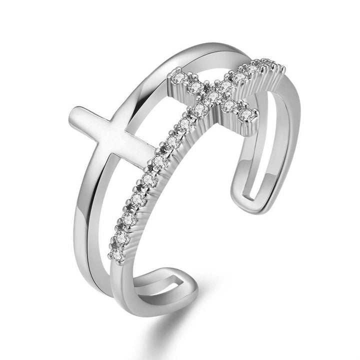 Christian Ring Double Cross