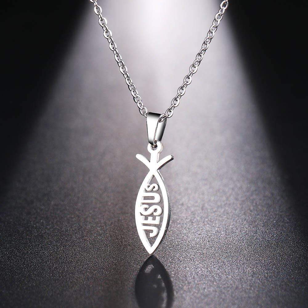 Women's Christian Necklace Jesus Fish