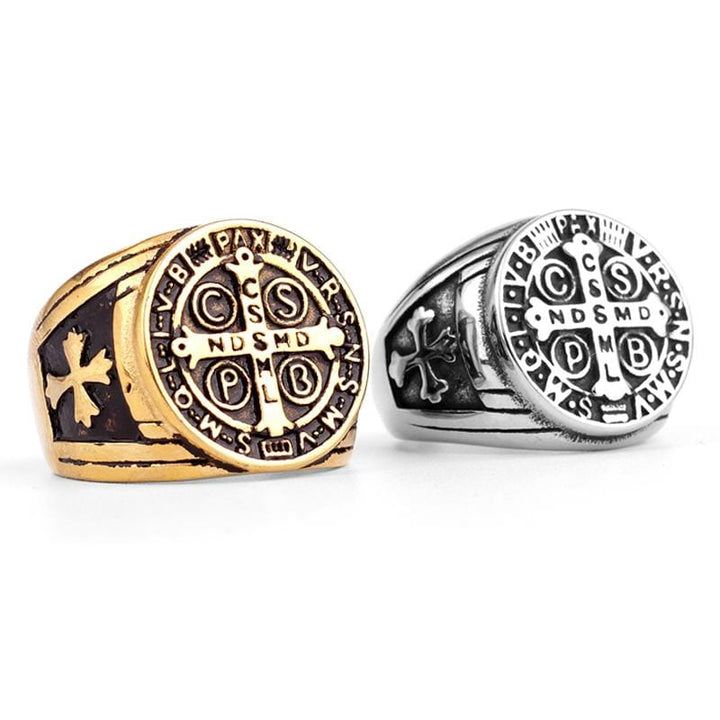 Christian Ring St Benedict Signet Ring